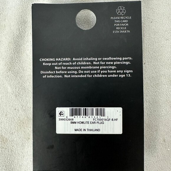 8MM Howlite Ear Plug Body Jewelry Hypoallergenic Gauge Pair White Design - Picture 4 of 9